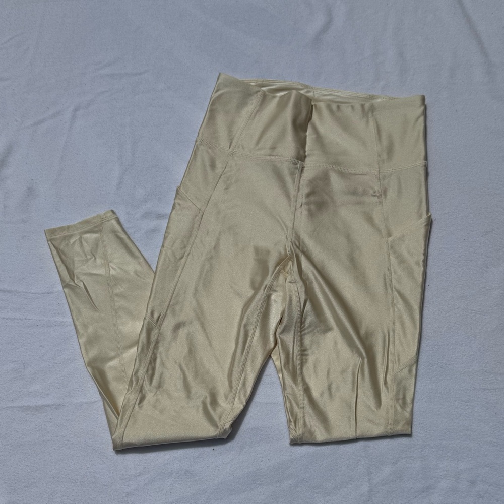 FABLETICS Pearly Satin Gold Leggings